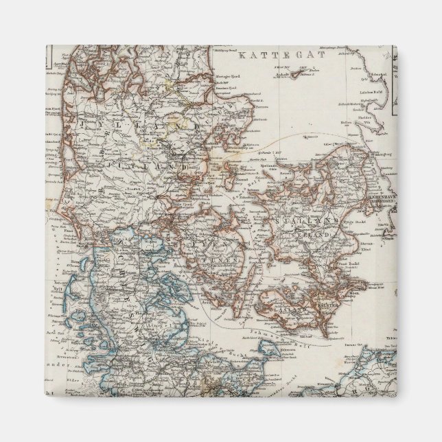 Denmark Atlas Map with 5 inset maps Magnet (Vorne)