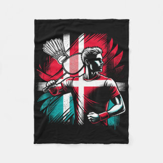 Denmark Badminton Player Proud Patriot Athlete Fleecedecke