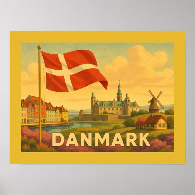 Denmark Castle Windmill Poster (Vorne)