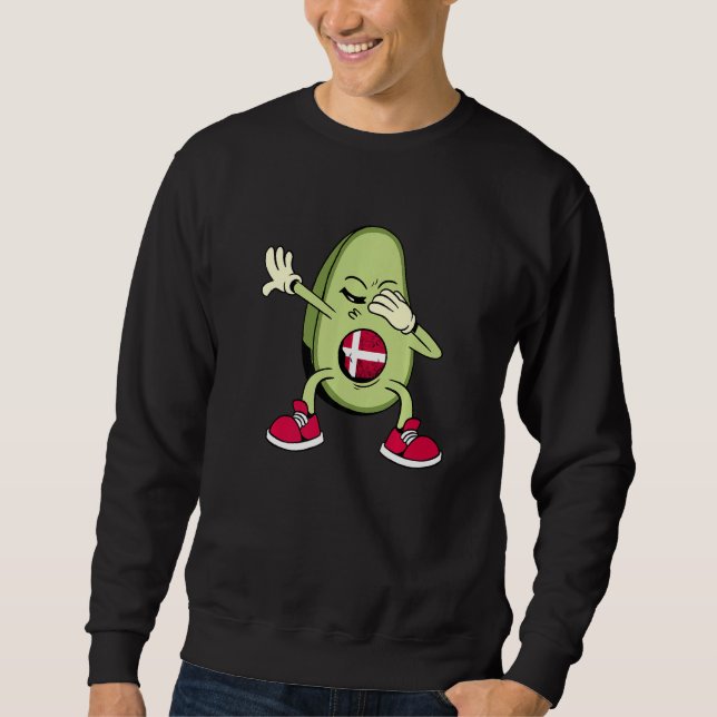 Denmark Danish Soccer Team Dabbing Avocado Danish  Sweatshirt (Vorderseite)