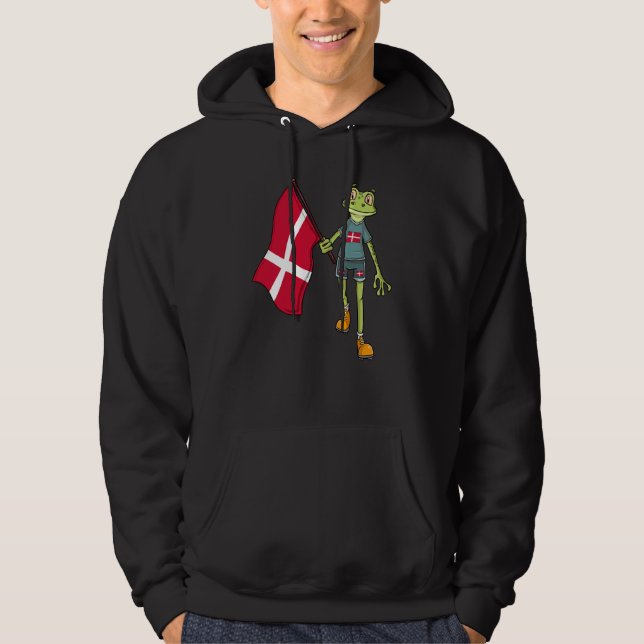 Denmark Fan Frog Hoodie (Vorderseite)