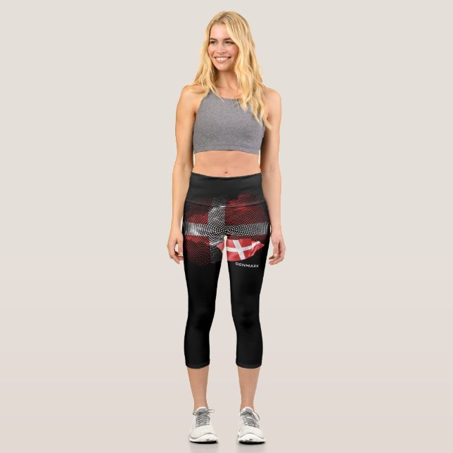 Denmark flag capri leggings (Vorderseite)