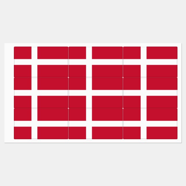 Denmark Flag Etiketten (Blatt)