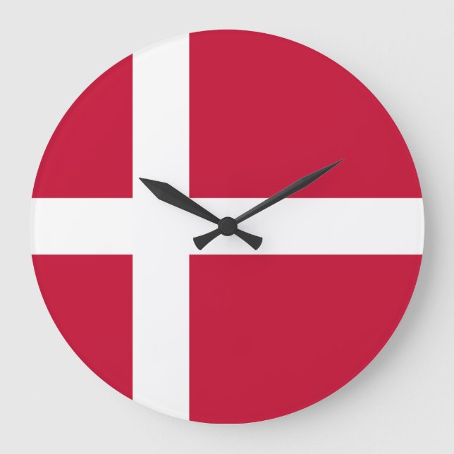 Denmark Flag Große Wanduhr (Vorderseite)