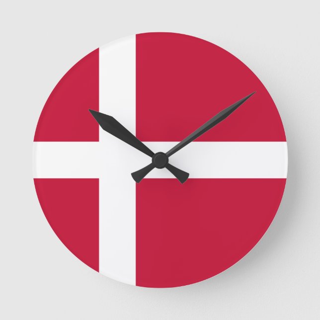 Denmark Flag Runde Wanduhr (Vorderseite)