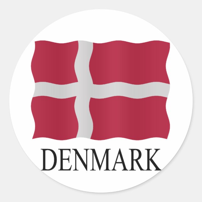 Denmark flag runder aufkleber (Vorderseite)