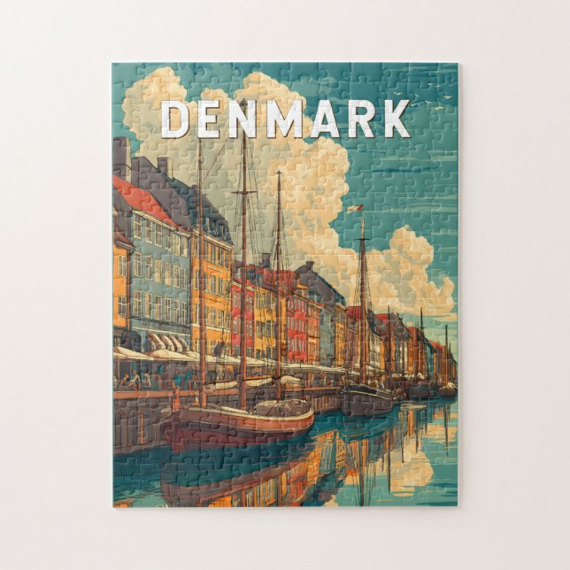 Denmark Illustration Travel Art Vintage (Vertikal)