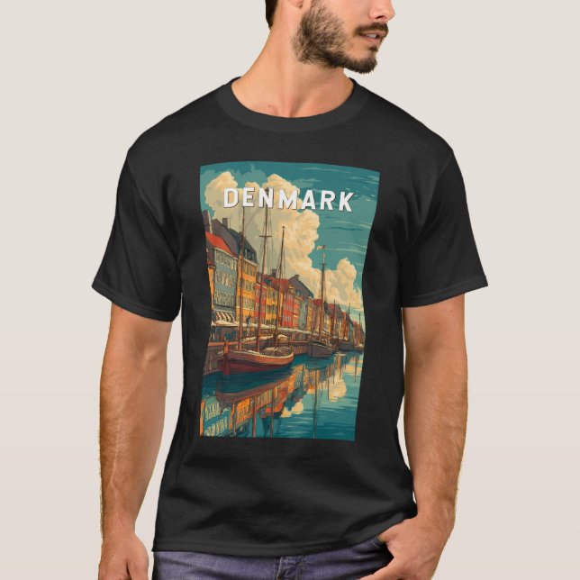 Denmark Illustration Travel Art Vintage T-Shirt (Vorderseite)