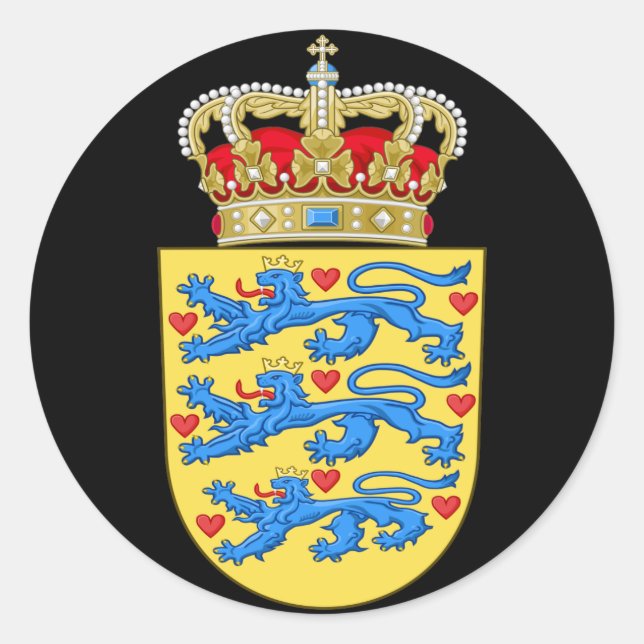 Denmarkemblem Runder Aufkleber (Vorderseite)