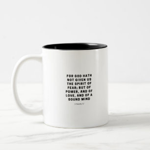 Denn Gott hat uns nicht gegeben 2 Timothy 1:7 Zweifarbige Tasse