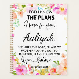 Denn ich kenne die Pläne Floral Personalize Planer