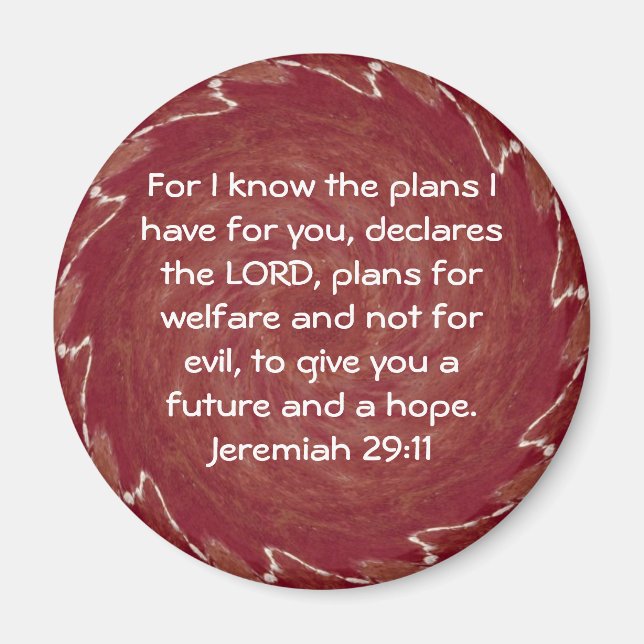 Denn ich weiß, die Pläne habe ich .... Jeremiah 29 Magnet (Vorne)