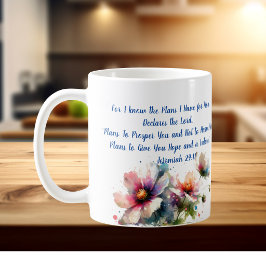 Denn ich weiß/ Jeremiah 29:11 Moderne Blume Kaffeetasse