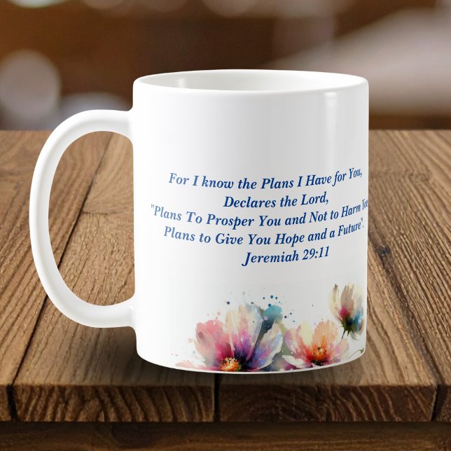 Denn ich weiß/ Jeremiah 29:11 Tasse (Von Creator hochgeladen)