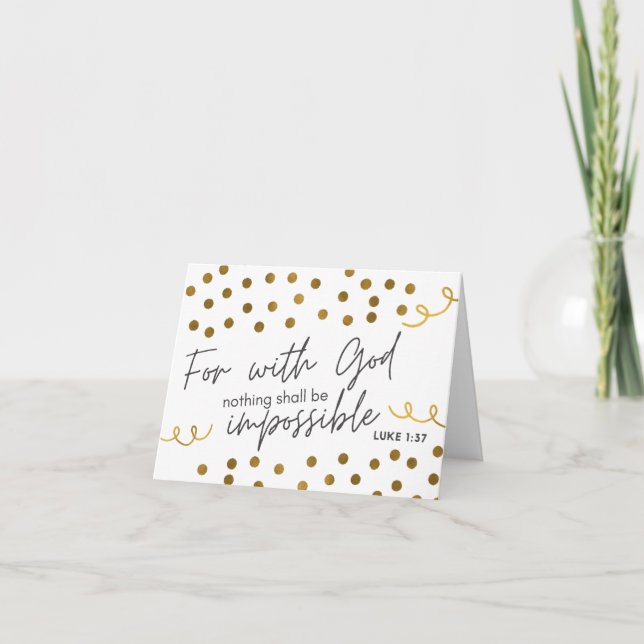Denn mit Gott ist nichts unmöglich Note Card Karte (Vorderseite)