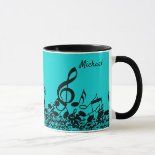 Denn Musik - Musikereignisse Schwarz-Türkis-Gesche Tasse