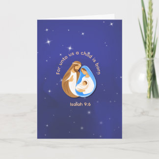 Denn uns ist ein Kind geboren Jesaja 9,6 Weihnacht Karte