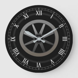 Denn Wheel Auto Themed Design Große Wanduhr