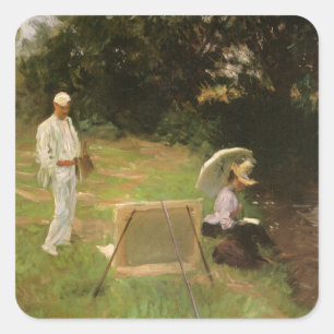 Dennis Miller Bunker Malend bei Calcot von Sargent Quadratischer Aufkleber