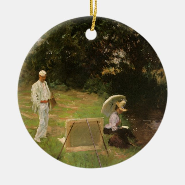 Dennis Miller Bunker Painting in Calcot von Sargen Keramik Ornament (Vorne)