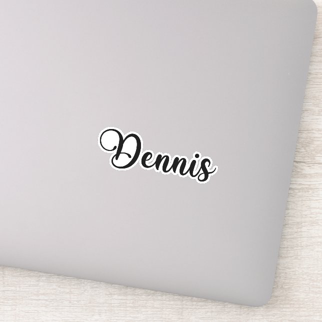 Dennis Name - Handgeschriebene Kalligrafie Aufkleber (Detail)