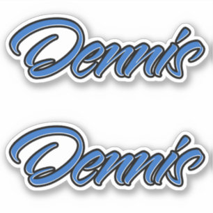 Dennis Nom autocollant Stickerset bleu