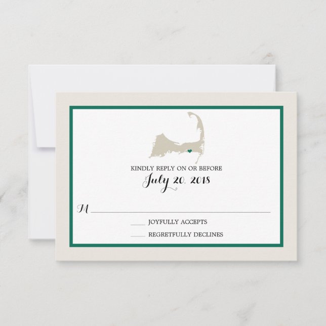 Dennis Port Cape Cod mit Herz | HochzeitsrSVP RSVP Karte (Vorderseite)