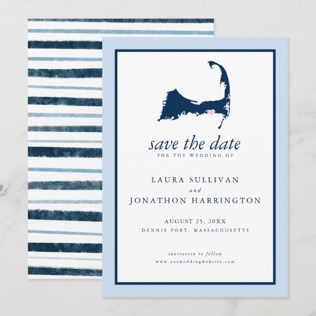 Dennis Port Cape Cod Wedding Save The Date (Vorne/Hinten)