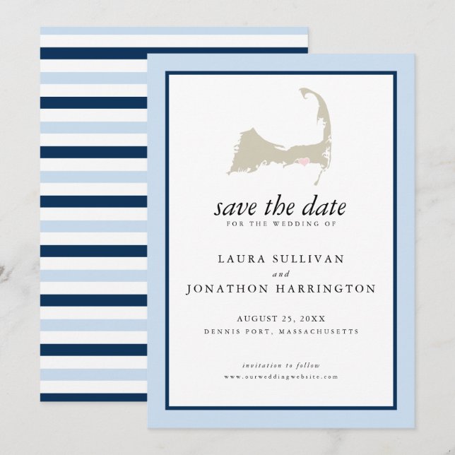 Dennis Port Cape Cod Wedding Save The Date (Vorne/Hinten)