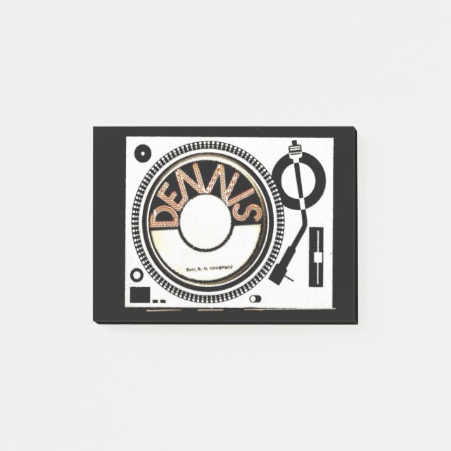 DENNIS-TURNTABLE POST-IT KLEBEZETTEL (Vorderseite)