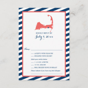 Dennisport Cape Cod   HochzeitsrSVP RSVP Karte