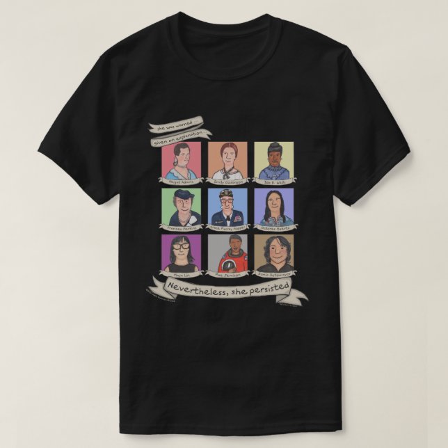Dennoch bestand sie fort (dunkle, verschiedene T-Shirt (Design vorne)