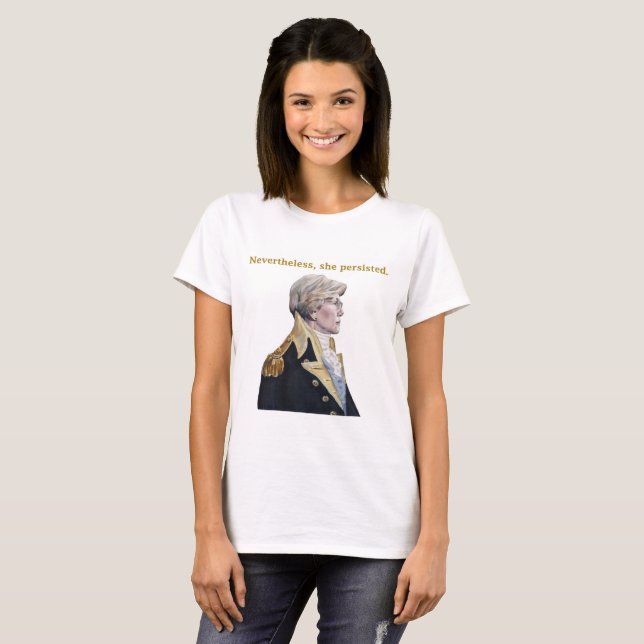 Dennoch bestand sie kurzes Hülsent-shirt fort T-Shirt (Vorne ganz)