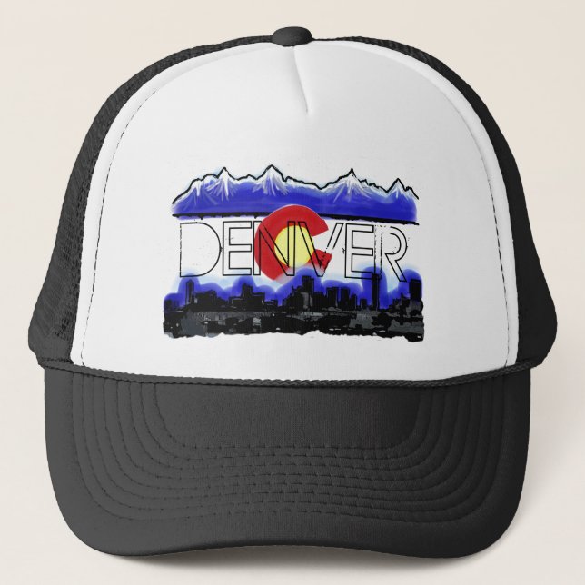 Dennver Colorado skyline drapeau casquette artisti (Devant)