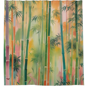 Dense Bamboo Forest at Sunset Duschvorhang
