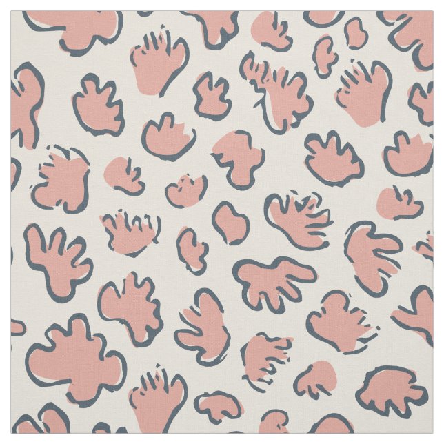 Dense Organic Terrazzo | Abstract Blush Peach Stoff (Muster)
