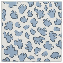 Dense Organic Terrazzo | Abstract Dusty Bluebell  Stoff