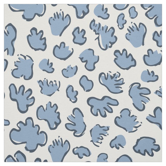 Dense Organic Terrazzo | Abstract Dusty Bluebell  Stoff (Muster)