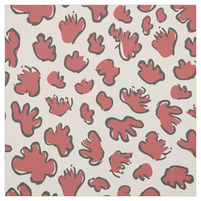 Dense Organic Terrazzo | Abstract Faded Rust Red Stoff (Muster)