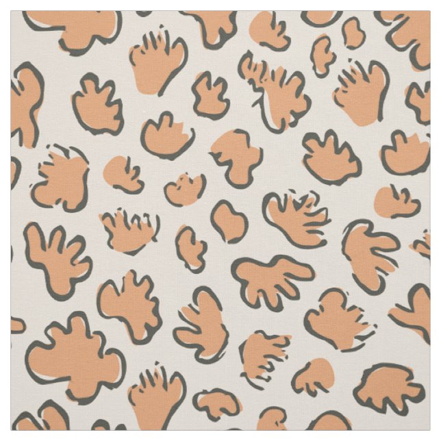 Dense Organic Terrazzo | Abstract Muted Apricot Stoff (Muster)