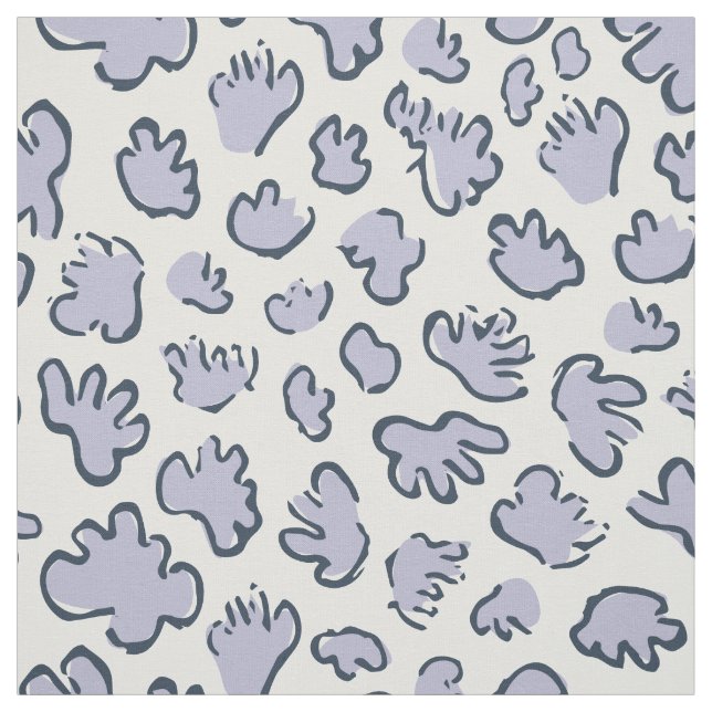 Dense Organic Terrazzo | Abstract Pale Periwinkle Stoff (Muster)