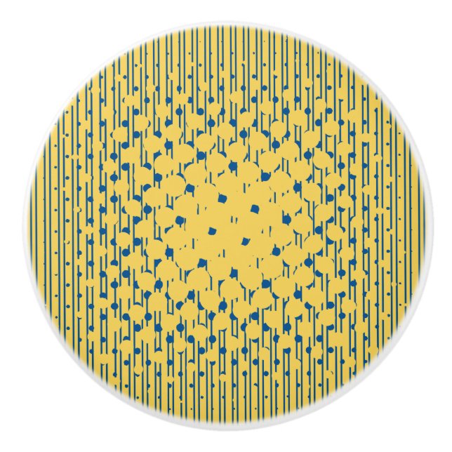 Density Design - Gelb & Blau - Schublade Keramikknauf (Vorderseite)