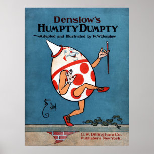 Denslow's Humpty Dumpty Book Cover Canvas Print 30 Poster