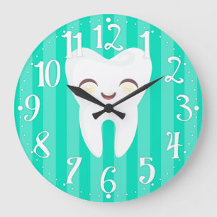 Dent mignonne - horloge murale dentaire rayée