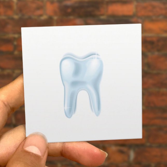 Dental 3D Tooth Minimalistisch Dentist Quadratische Visitenkarte (Von Creator hochgeladen)