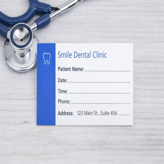 Dental Appointment Cards Dentist Office Blue Terminkarte (Von Creator hochgeladen)