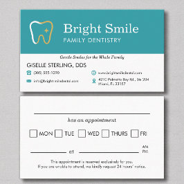 Dental Appointment Reminder Visitenkarte