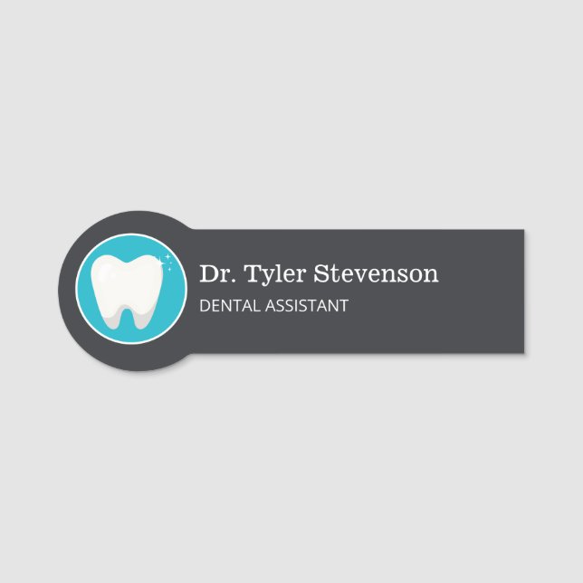 Dental Assistant Dentist Tooth Logo Namensschild (Vorderseite)