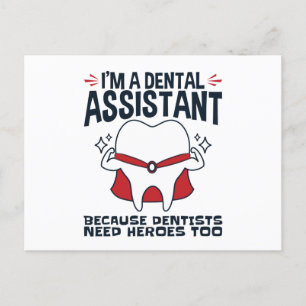 Dental Assistant Funny Heroes Zitat Postkarte
