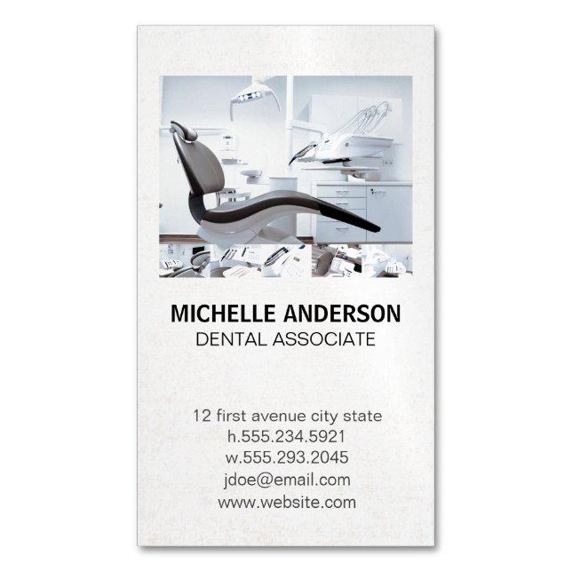 Dental Beruflich | Zahnarztbüro Magnetische Visitenkarte (Vorderseite Vertikal)
